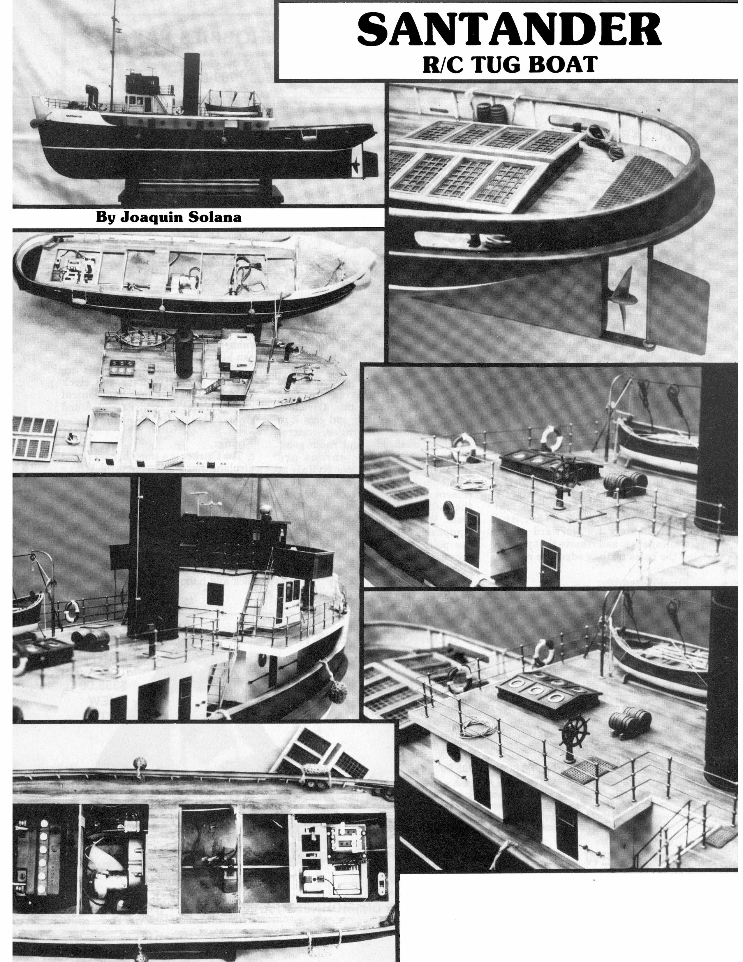 full size printed plan scale 1:35 large sea tug santander  electric or steam suitable for radio control