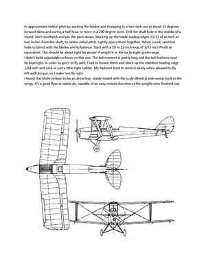 full size printed plans peanut scale "tiger moth 82-a" can be built under 6-1/2 grams.