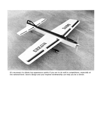 full size printed plan vintage 1982 control line stunter “dove 650” aerobatics concours d'elegance award