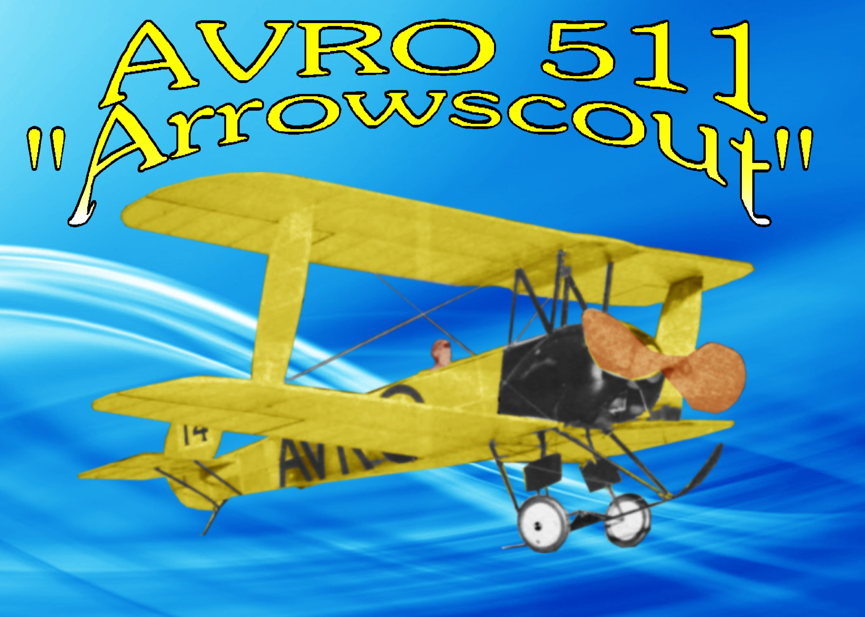 full size printed plan and building notes avro 511 “arrowscout" scale .923” = 1ft  w/s 24”  power rubber