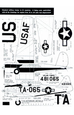 full size printed plans scale 1:12 control line north american's t-6 texan