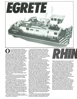 full size printed plans rhine  pusher tug l 27 1/4 in  b 9 3/4 in  for radio control