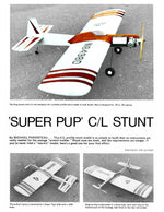 full size plans vintage 1975 control line stunter .36 'super pup'  good one for your first effort