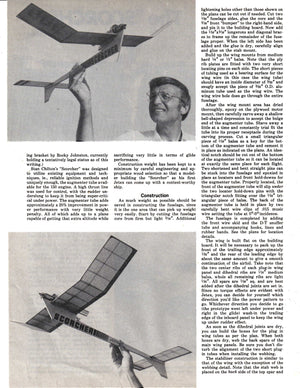 full size printed plan competition jetex aircraft "scorcher"jetex 150 with augmenter tube or ducted fan