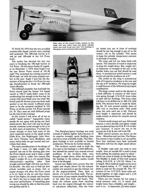 full size printed plan 1974 1/2 a control line speed eagle i wingspan 18 3/4"  engine 1/2a