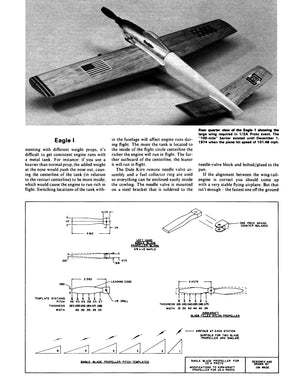 full size printed plan 1974 1/2 a control line speed eagle i wingspan 18 3/4"  engine 1/2a