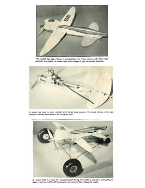 full size printed plan   control line speed piped bee class b how to break 200 mph
