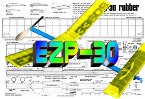 full size printed model freeflight airplane plan & build notes for ez p 30