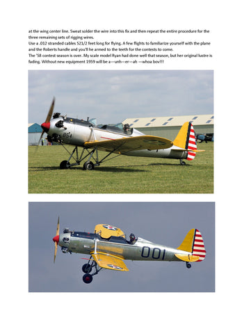 full size printed plans scale 1 1/4” = 1ft  control line  reliable throttle and flaps ryan pt-22