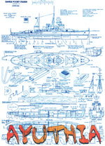 full size printed plans and building article scale 1:150 pocket heavy cruisers metal-clad model