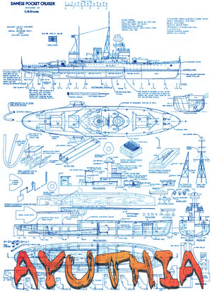full size printed plans and building article scale 1:150 pocket heavy cruisers metal-clad model