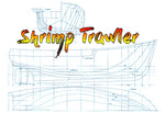 full size printed plan scale 1:12 suitable for radio control "shrimp trawler"