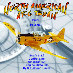 full size printed plans scale 1:12 control line north american's t-6 texan