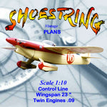 full size printed plans scale 1/10  control line american midget racer shoestring