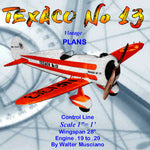 full size printed plans scale 1:12  control line texaco no. 13 frank hawks' travelaire mystery ship