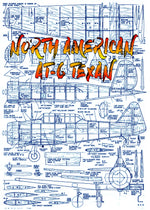 full size printed plans scale 1:12 control line north american's t-6 texan