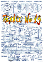 full size printed plans scale 1:12  control line texaco no. 13 frank hawks' travelaire mystery ship