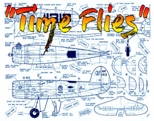 full size printed plans scale 1:16  control line capt. frank hawks "time flies"