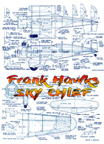 full size printed plans scale 1:18  control line frank hawks sky chief