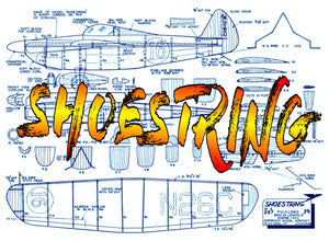full size printed plans scale 1/10  control line american midget racer shoestring