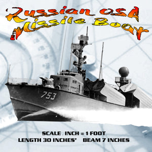 full size printed plans  scale 1:48  russian osa missile boat l 30" fire's missile for radio control