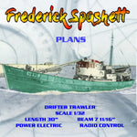 full size printed plans scale 1/32 drifter trawler l 30" suitable for radio control