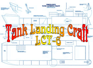 buil a semi scale 1:30- 1:35  ank landing craft lct-6 for radio control full size printed plan