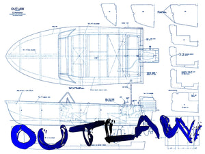 build a gas 0r electric inboard or outboard r//c boat full size printed plans