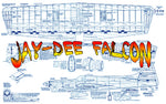 full size printed plan and article 1961 classic stunt wingspan 51” engines .35 "jay dee" falcon
