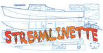 full size printed plans for 18 1/2" model boat streamlinette suitable for small r/c