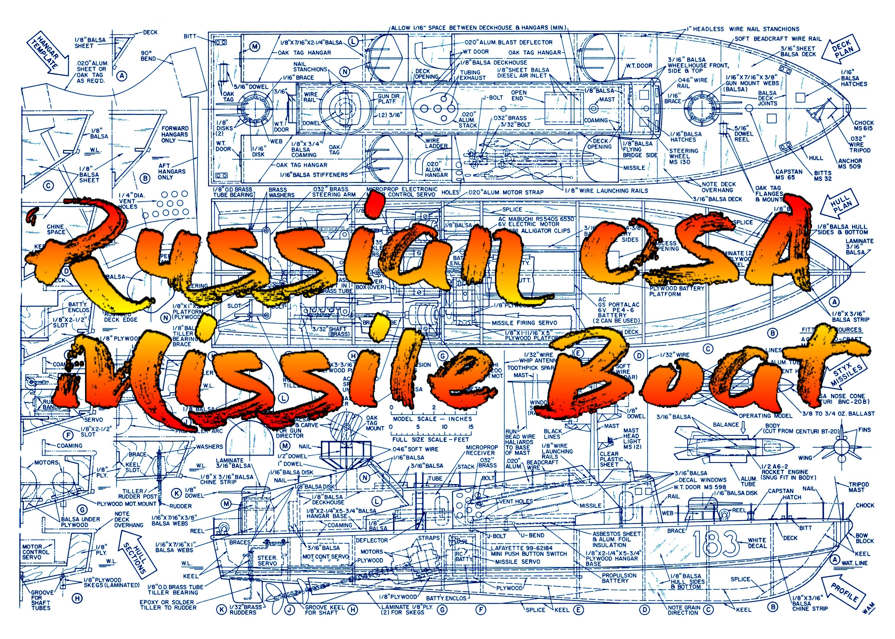 full size printed plans  scale 1:48  russian osa missile boat l 30" fire's missile for radio control