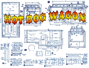 full size printed plans hot dog wagon scale ¾ in to 1 ft  length 12 ½ in,  width 6 in  height 8 in