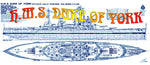 full size printed 1:192 scale drawing  british battleship h.m.s. duke of york with article