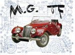 full size printed plan and article the immortal mg tf scale 1:16