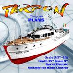 full size printed plan to build a  italian-designed cabin cruiser scale 5/8"=1ft 35" for radio control