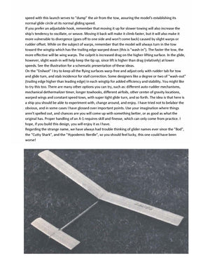 full size printed plan a/1 nordic towline glider  45" w/s "enilwot"